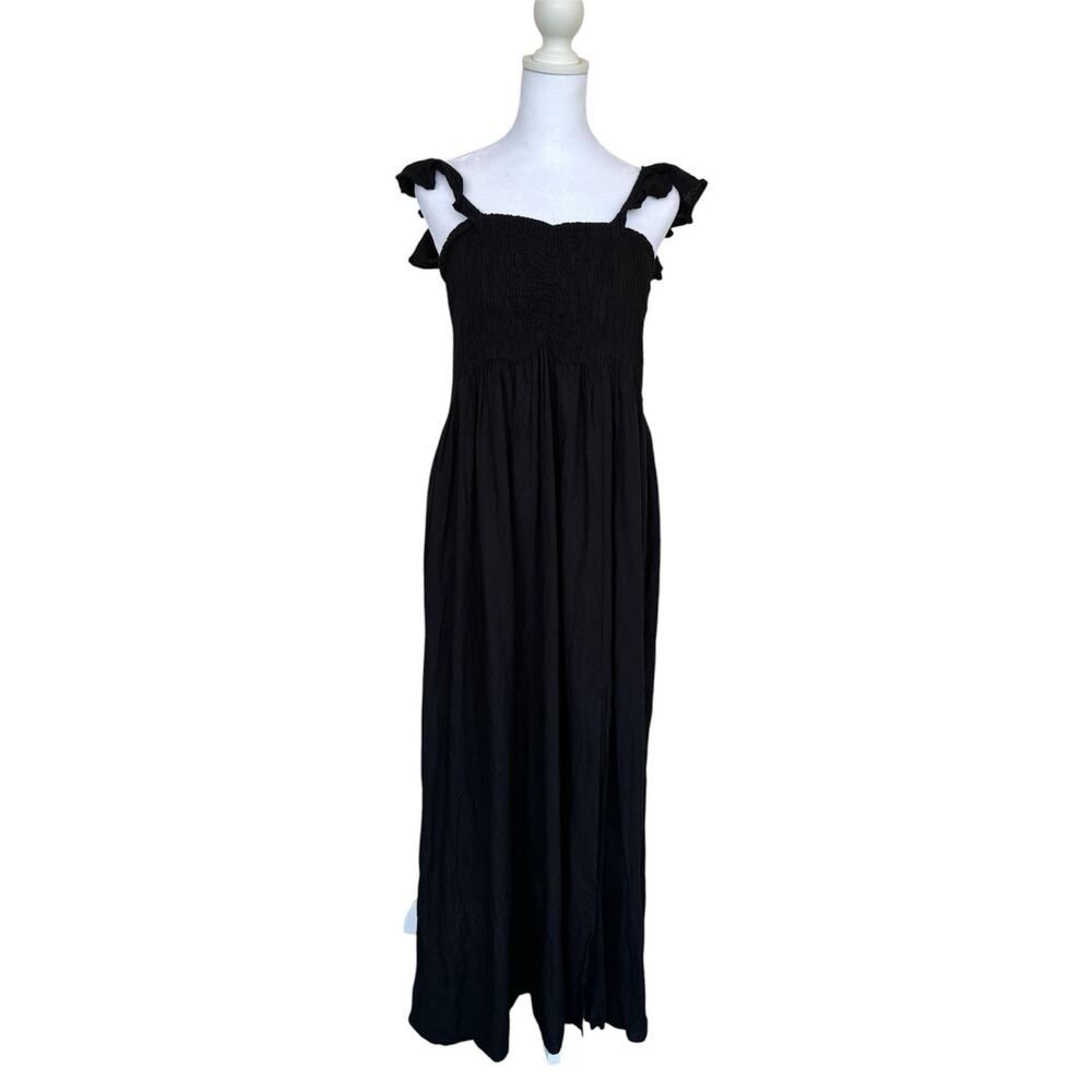 Boho Me Smocked Off-the-Shoulder Maxi Swim Cover-Up Sz 2X Vacation Coastal